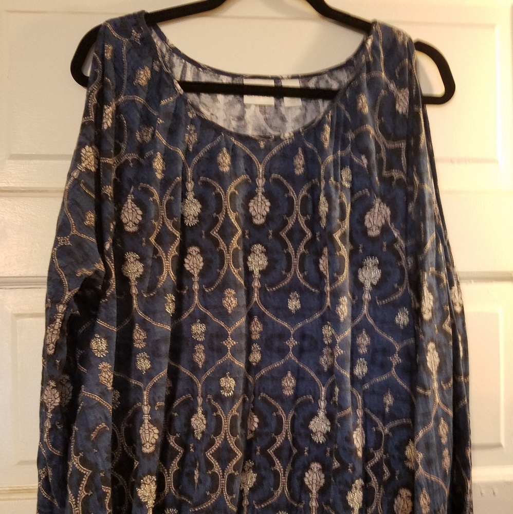 Blue top with beaded detailing